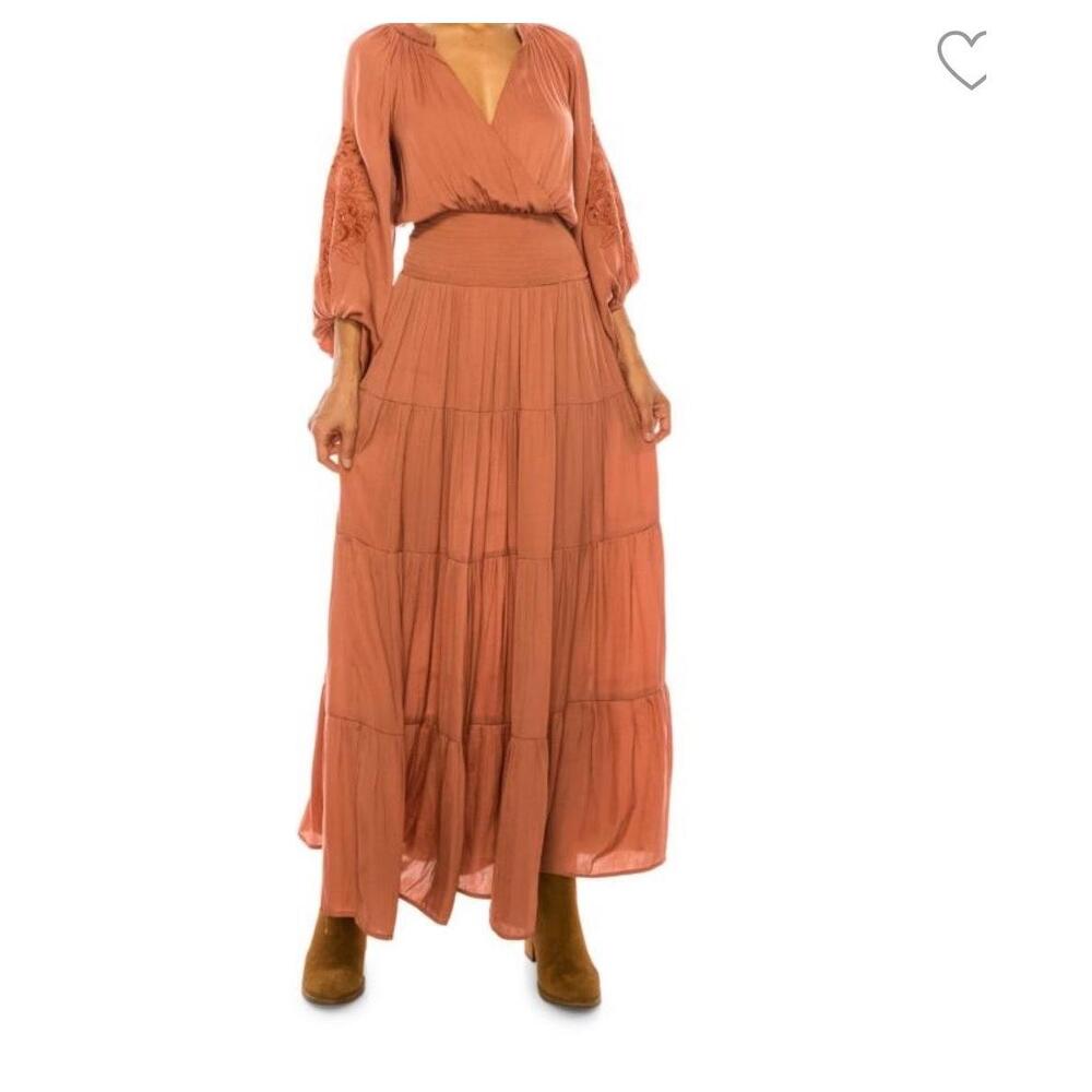 A Collective Story‎ Ada Floral Smocked Maxi Dress Large Tiered Boho Cottagecore